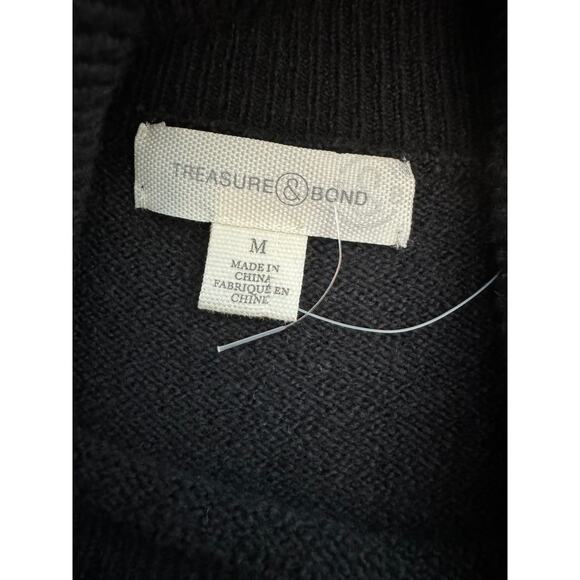TREASURE & BOND NORDSTROM Turtleneck Dropped Shoulder Sweater M Wool Blend - Picture 8 of 9